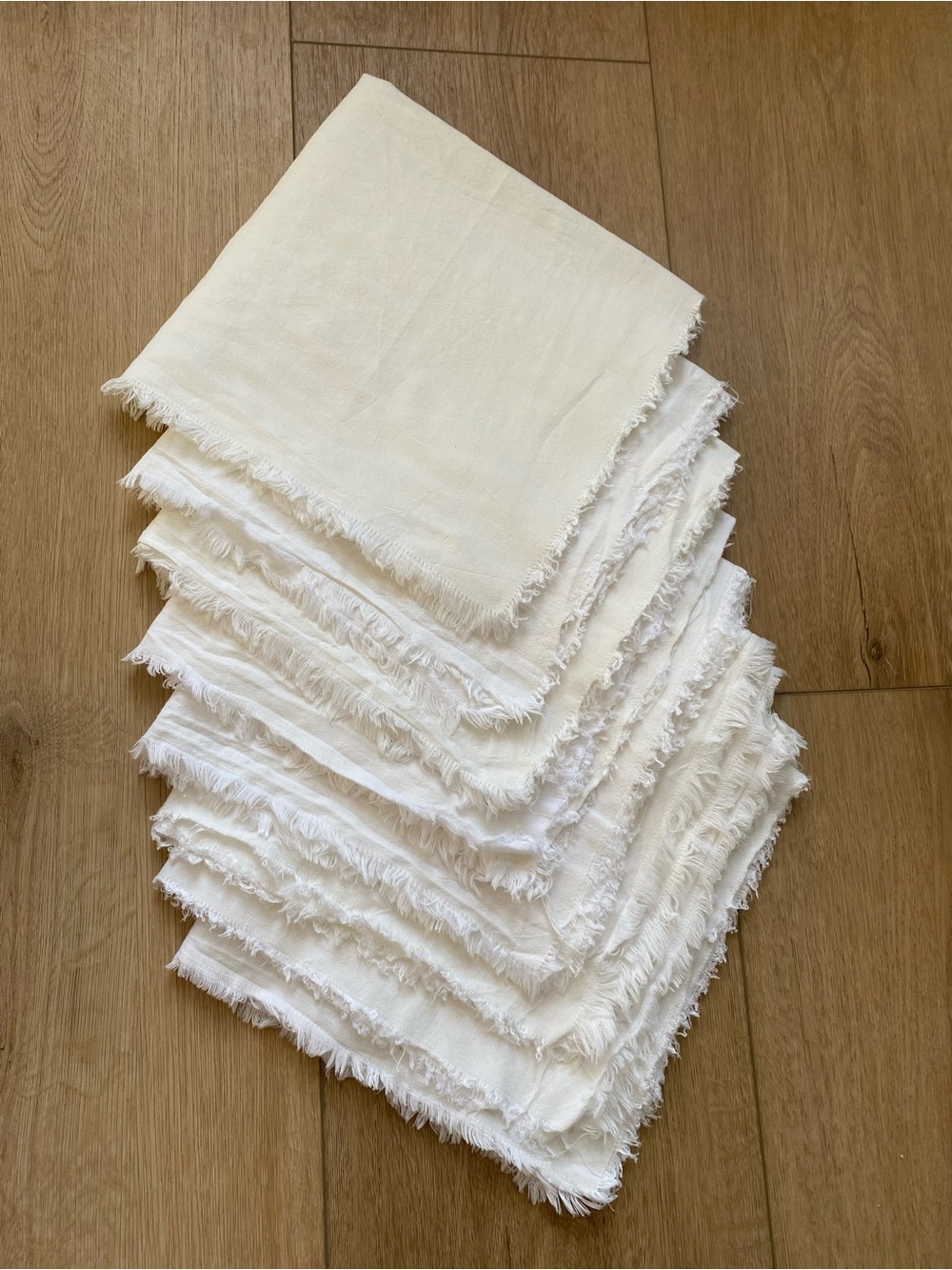 Magnolia Hearth & Hand White Linen/Cotton Napkins -Set of 8